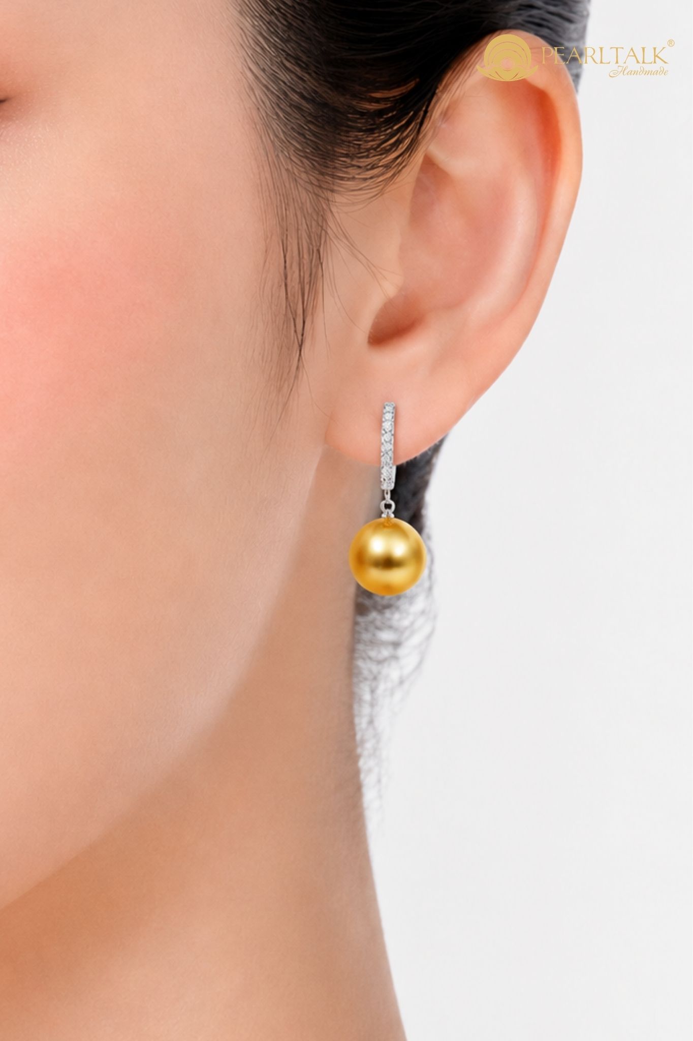 BÔNG TAI NGỌC TRAI SOUTHSEA VÀNG ÁNH KIM 9MM